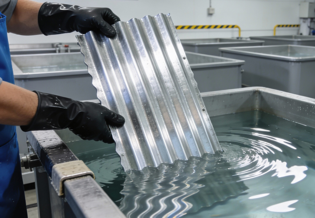 обработка листа оцинковки щелочным раствором