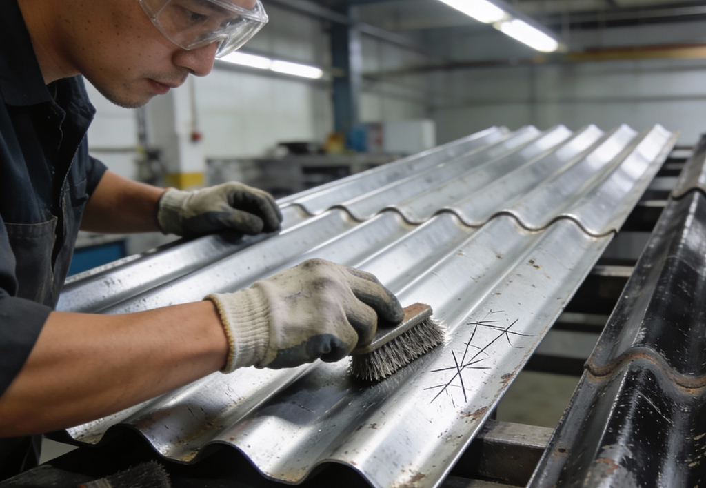 осмотр и очистка профнастила или металлочерепицы